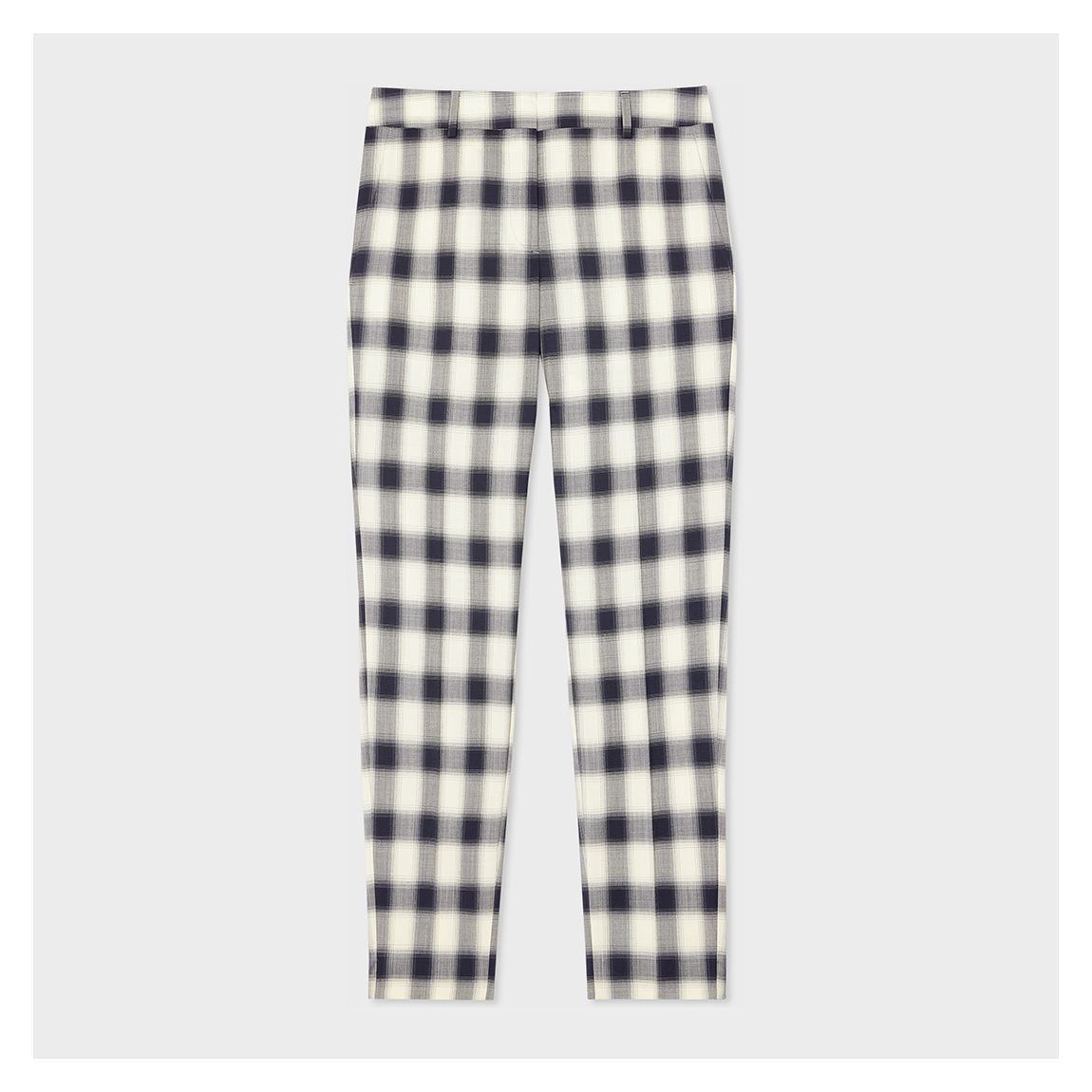 Black/Ivory Check Wool Blend Trouser main product photo