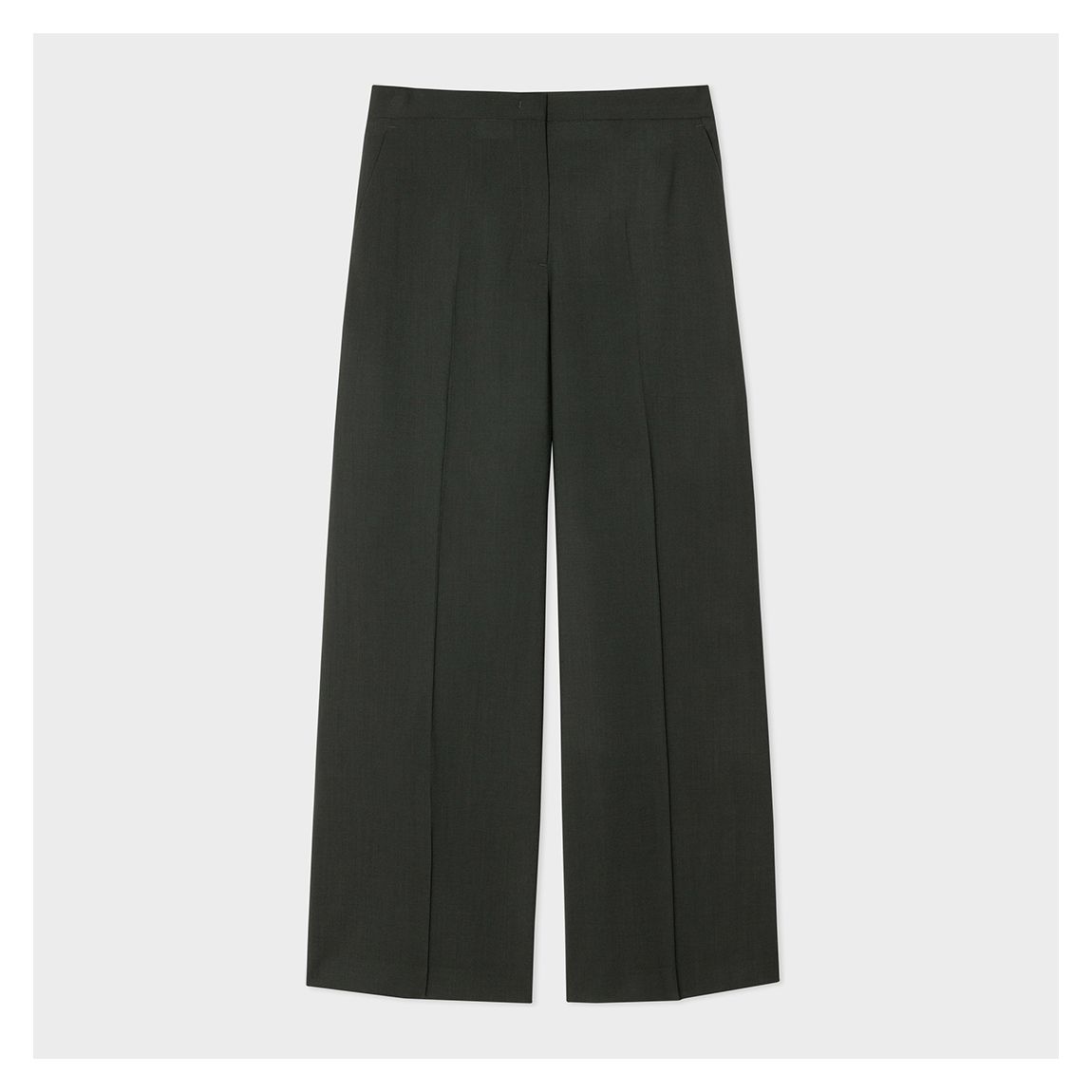Black Pleated Wide Leg Wool Trouser main product photo