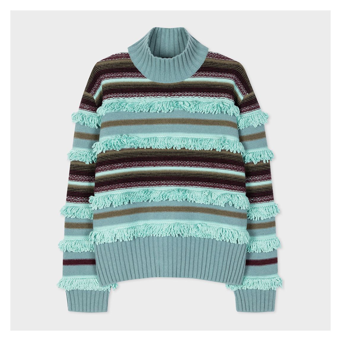 Turquoise Stripe Wool Blend Jumper main product photo