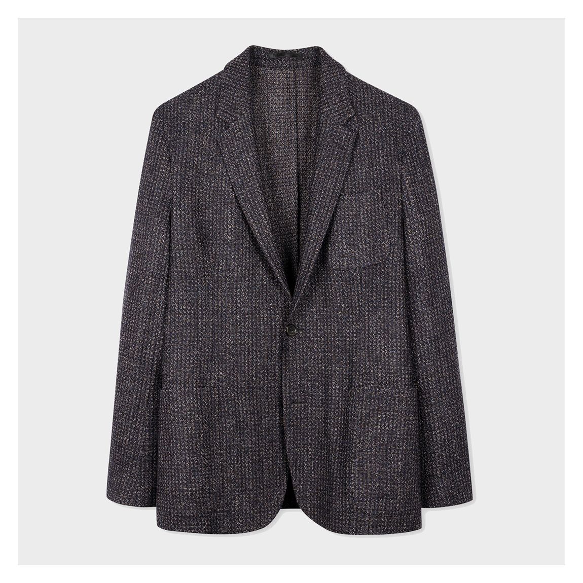 Black Wool-Silk Blend Tweed Blazer main product photo