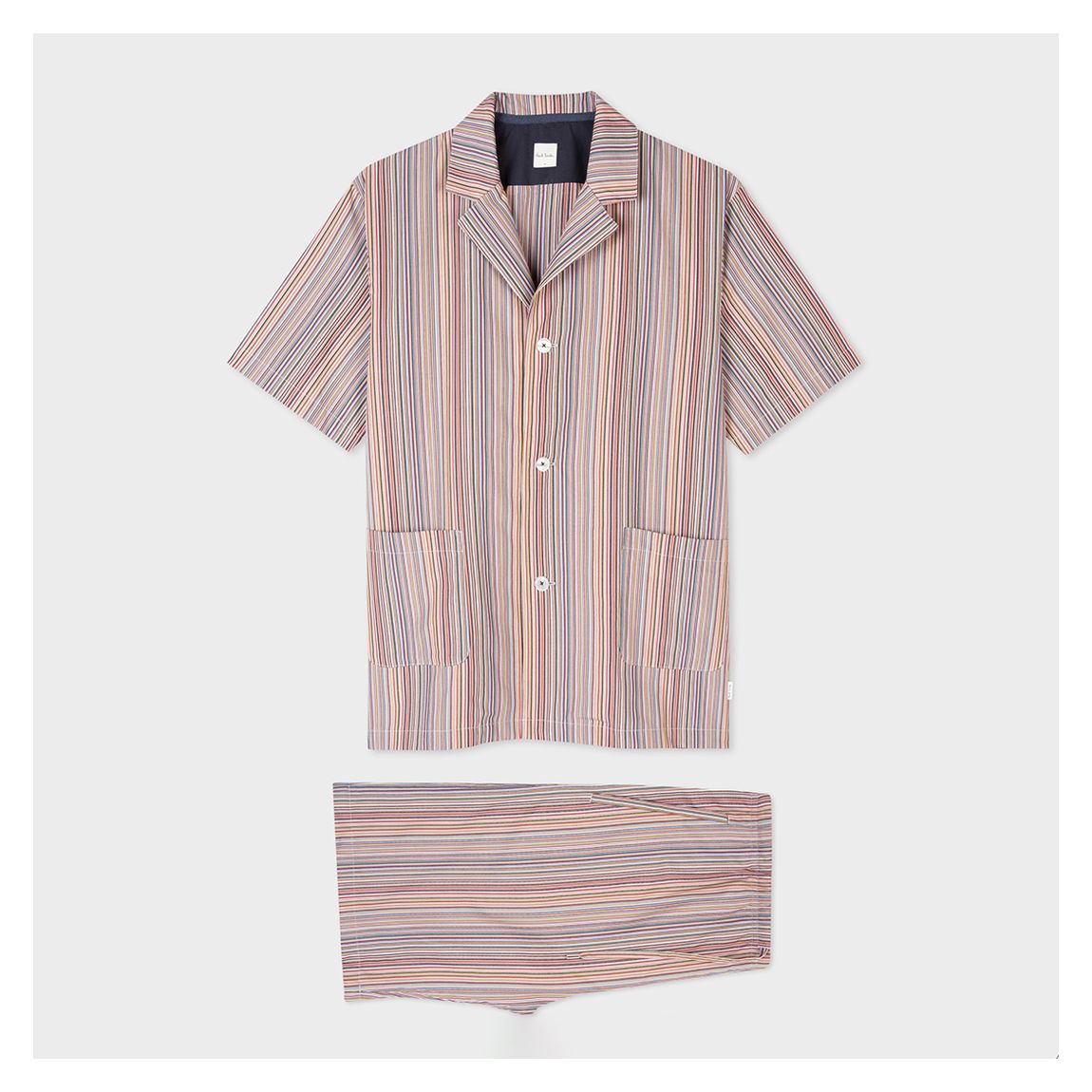 Multi Signature Stripe Pyjama Short Set main product photo
