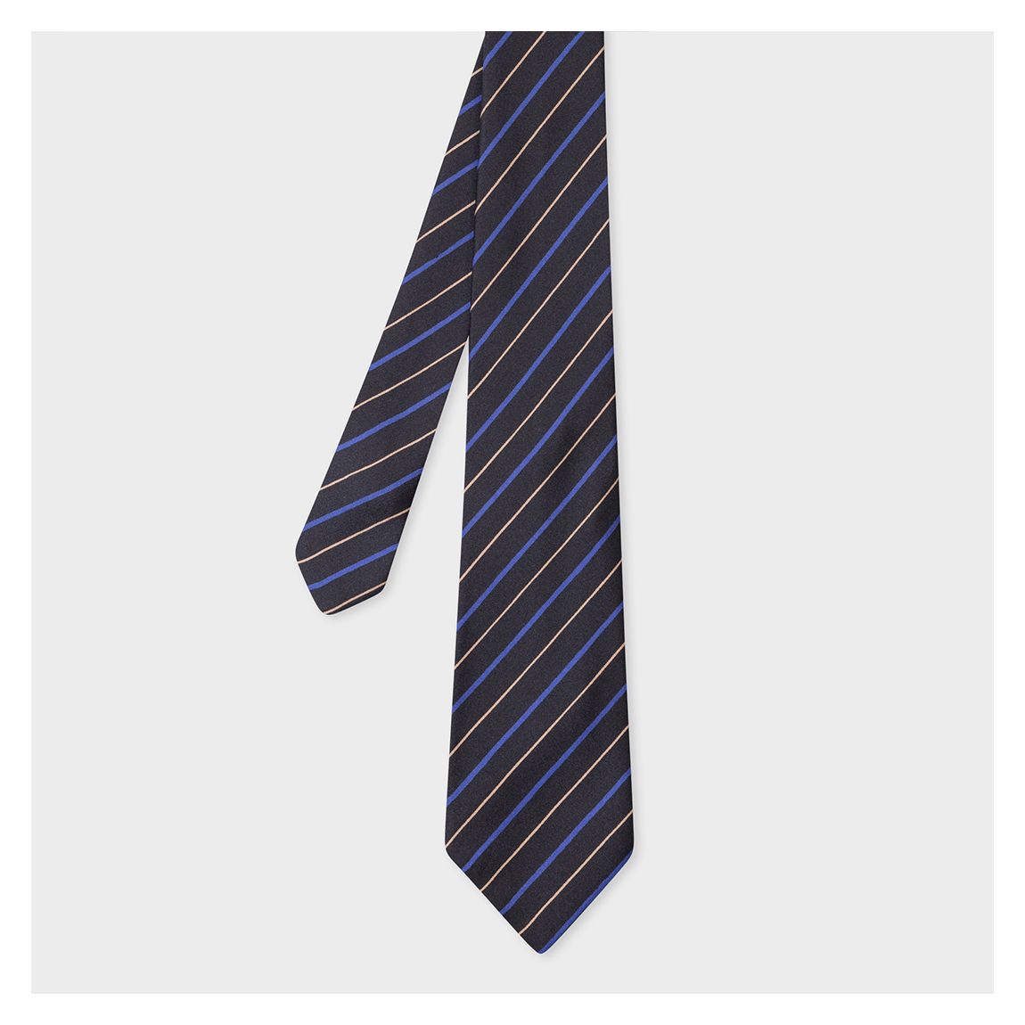 Navy Painted Stripe Silk Tie main product photo