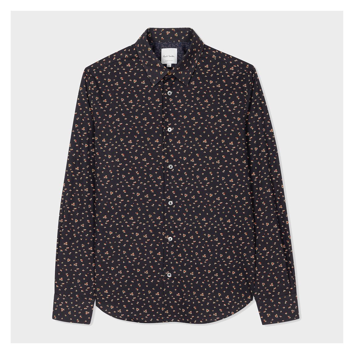 Navy Cotton Floral Print Shirt main product photo