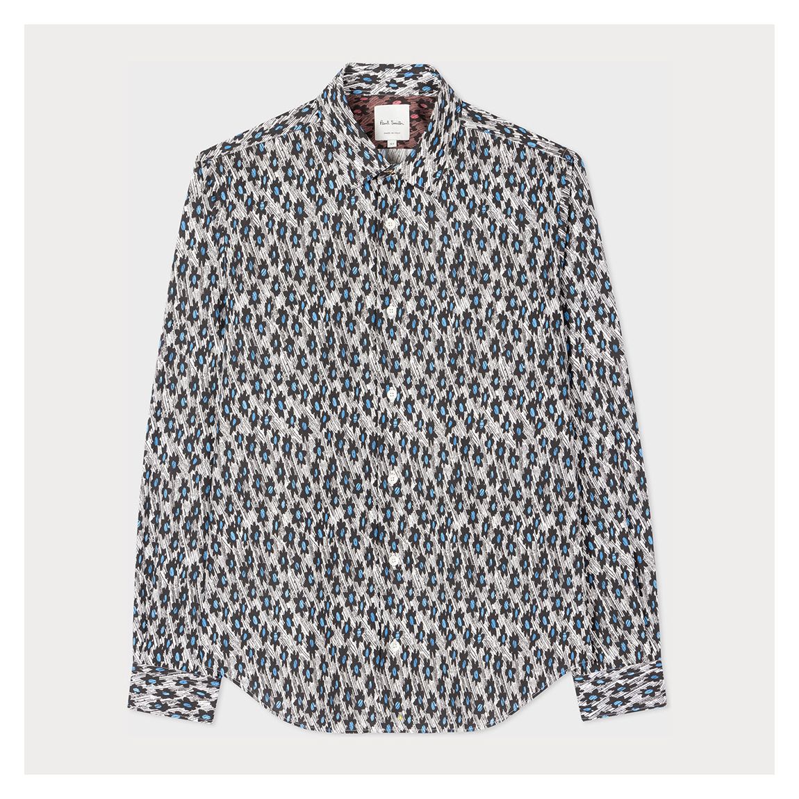 Blue Large Floral Print Super Slim Fit Shirt main product photo