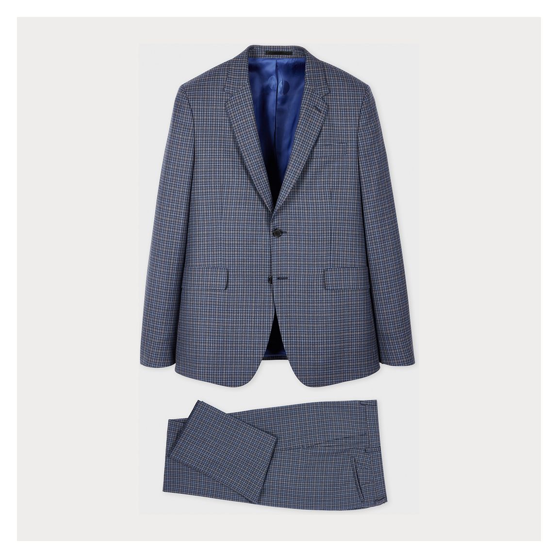 Blue Check Slim Fit Two Button Suit main product photo