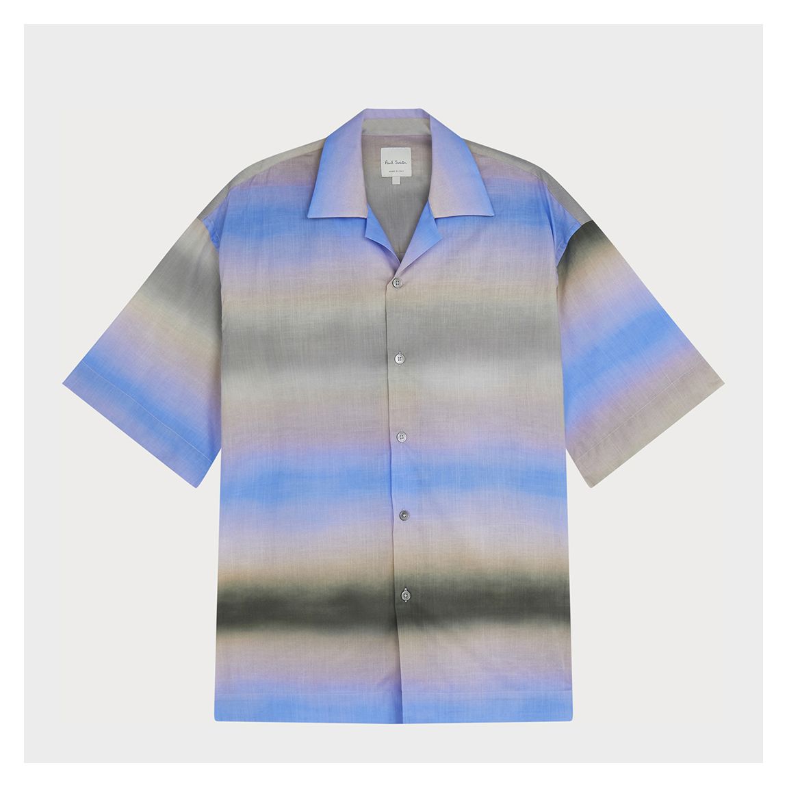 Blue Stripe Short Sleeve Over Sized Shirt main product photo