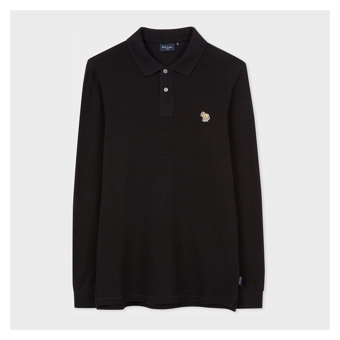 Black Regular Fit Long Sleeve Polo Shirt main product photo