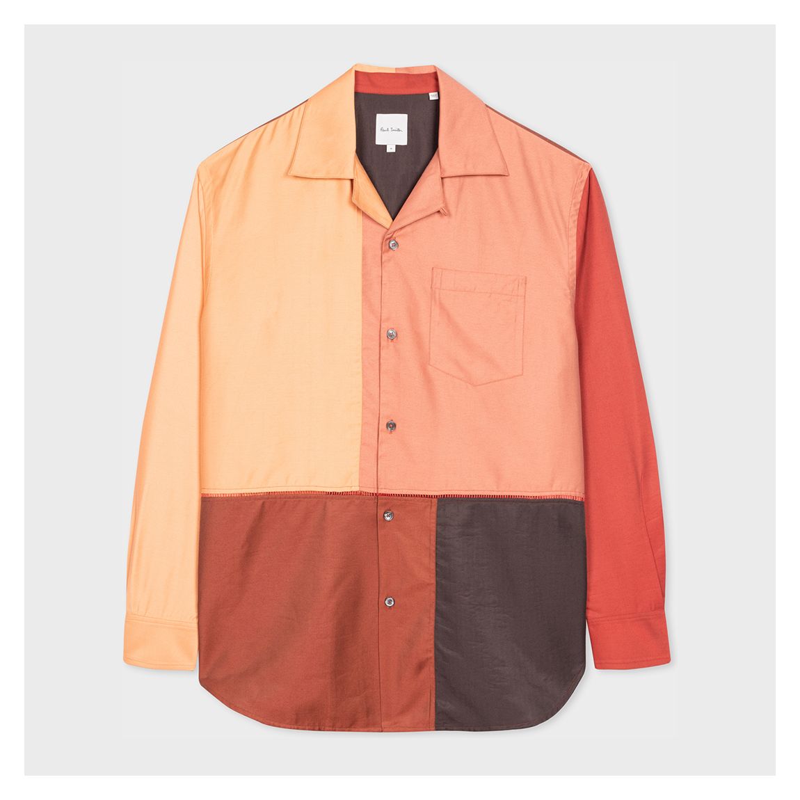 Multi Colourblock Oversized Cotton Blend Shirt main product photo