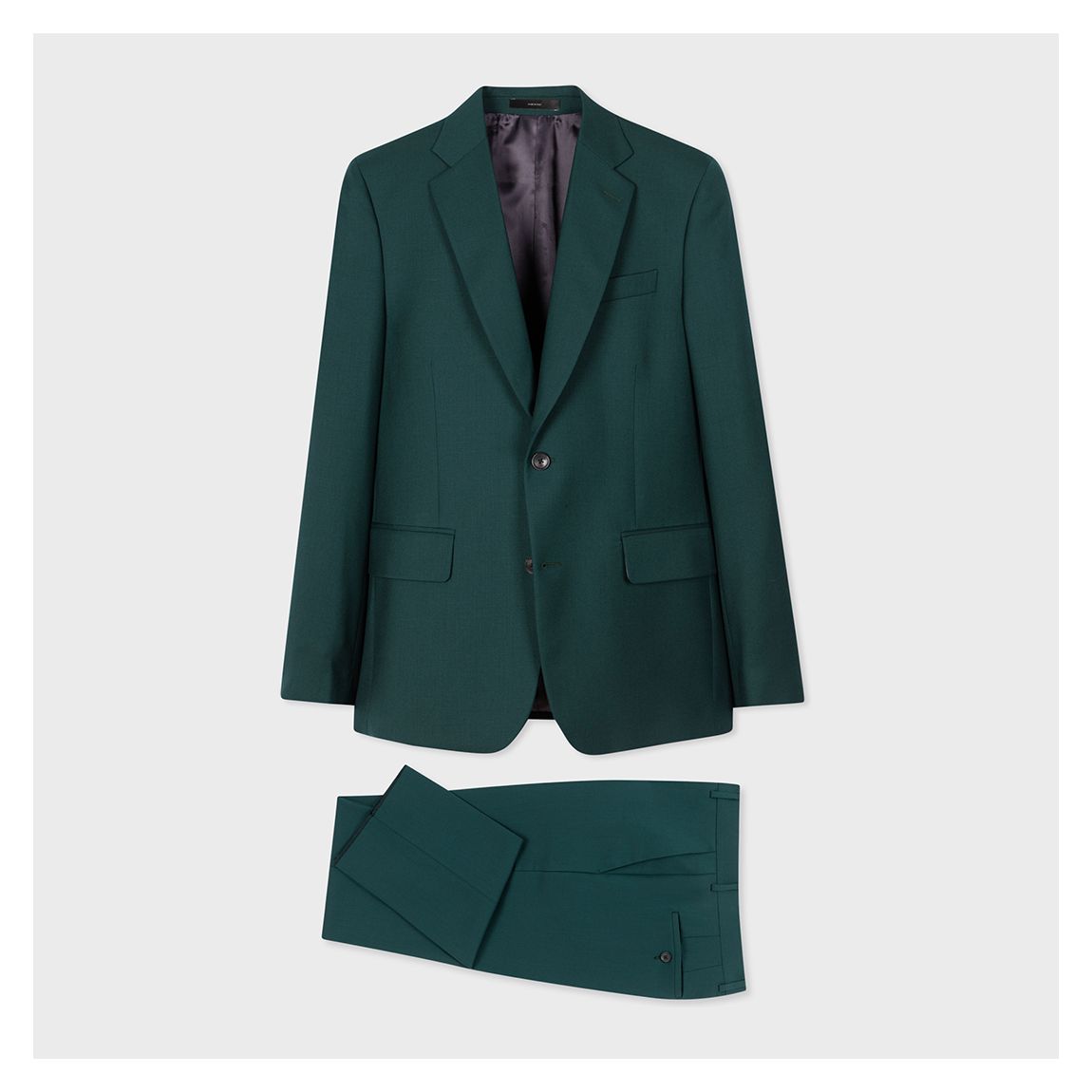 Deep Green Wool Tailored Fit Suit Set main product photo