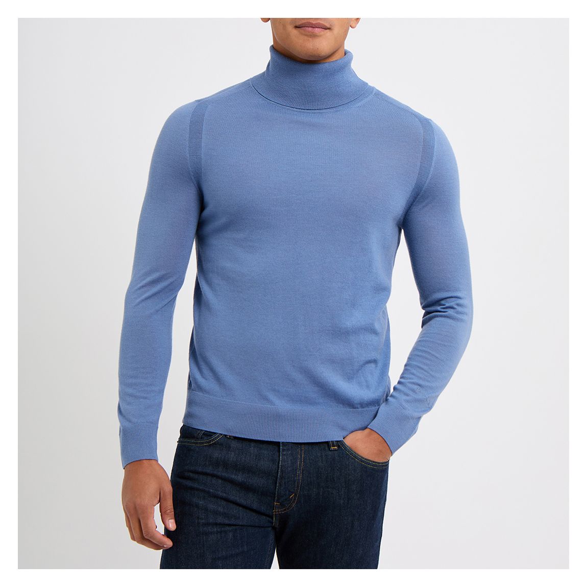 Blue Roll Neck Wool Jumper main product photo