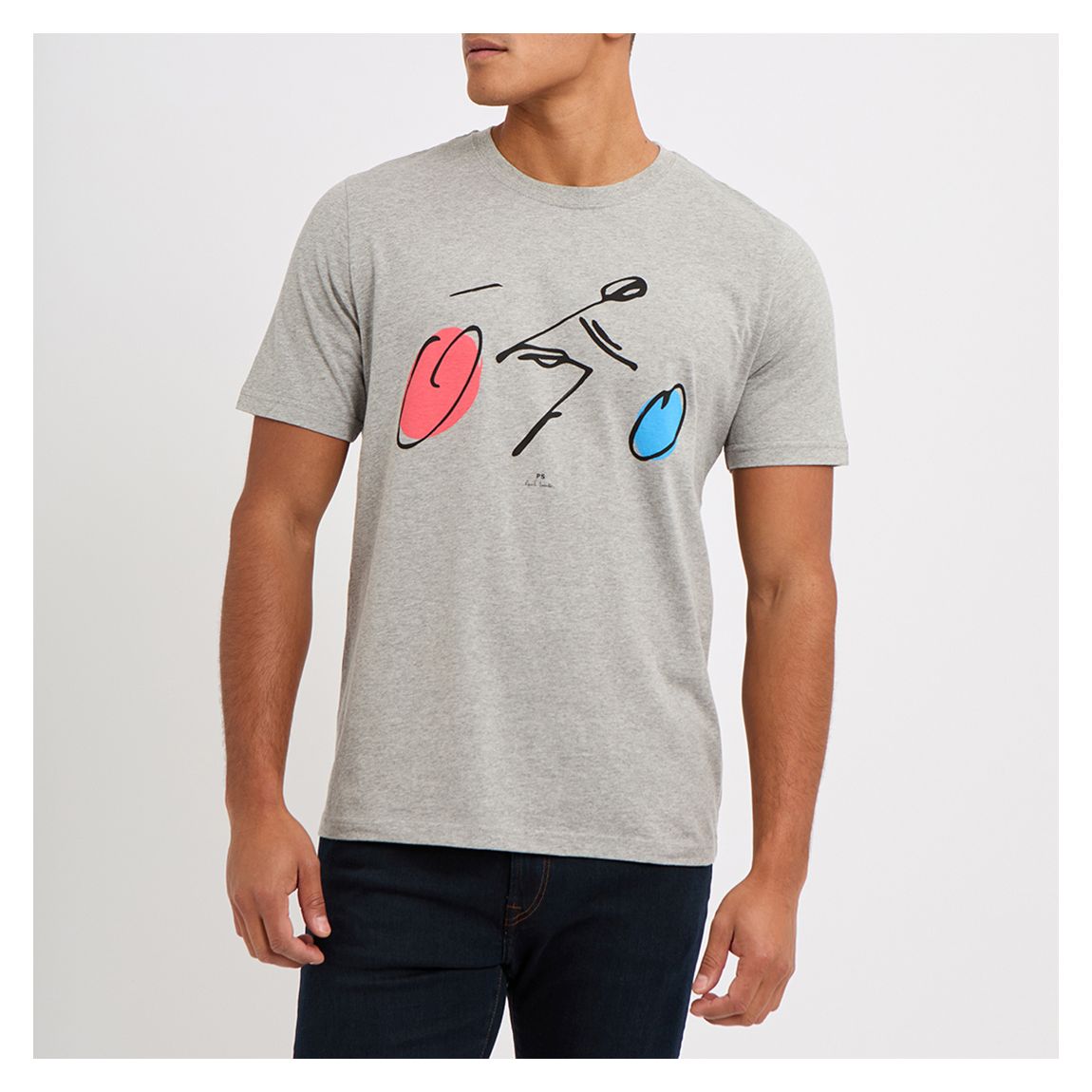 Grey Short Sleeve Cyclist Printed T-Shirt main product photo