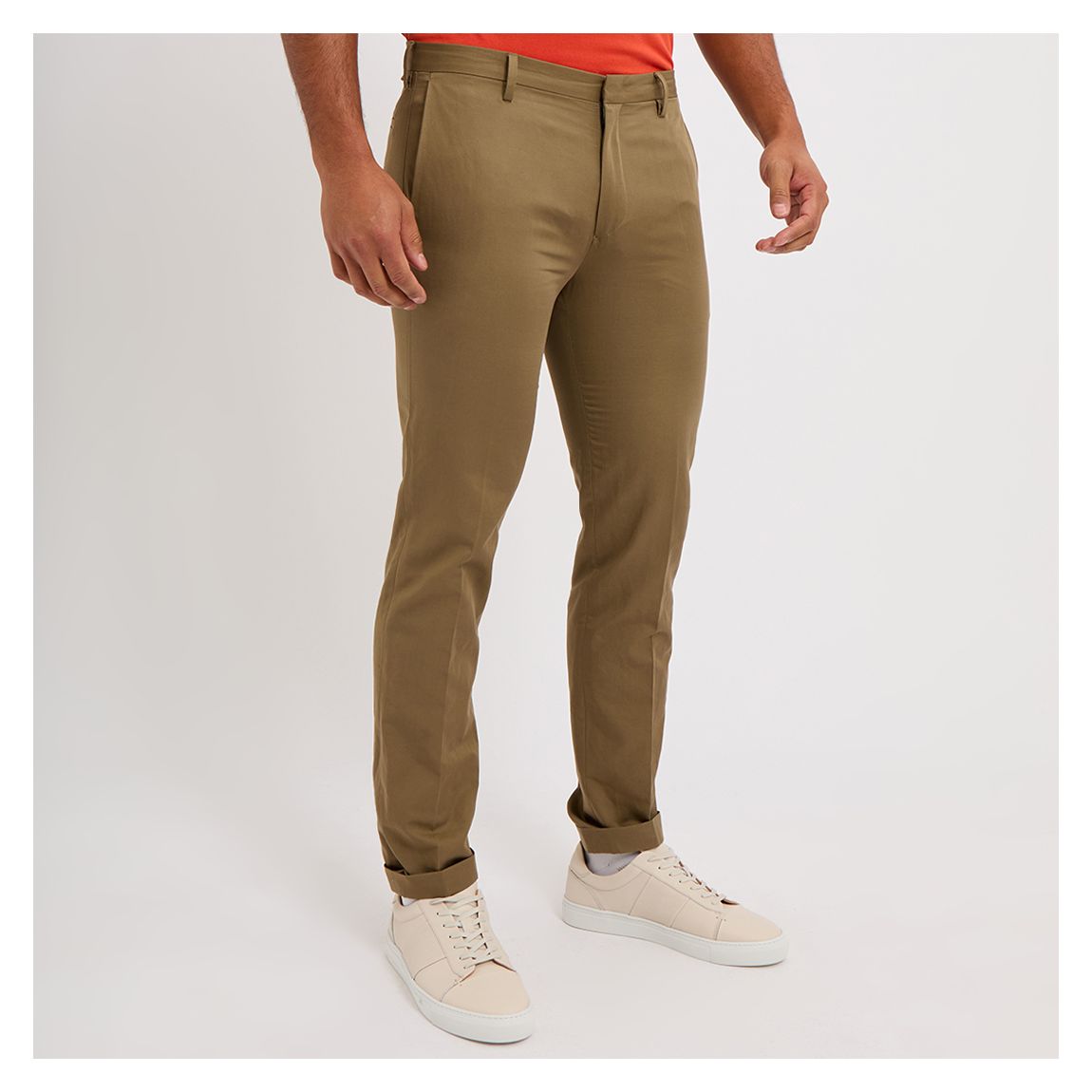 Khaki Cotton Blend Trousers main product photo