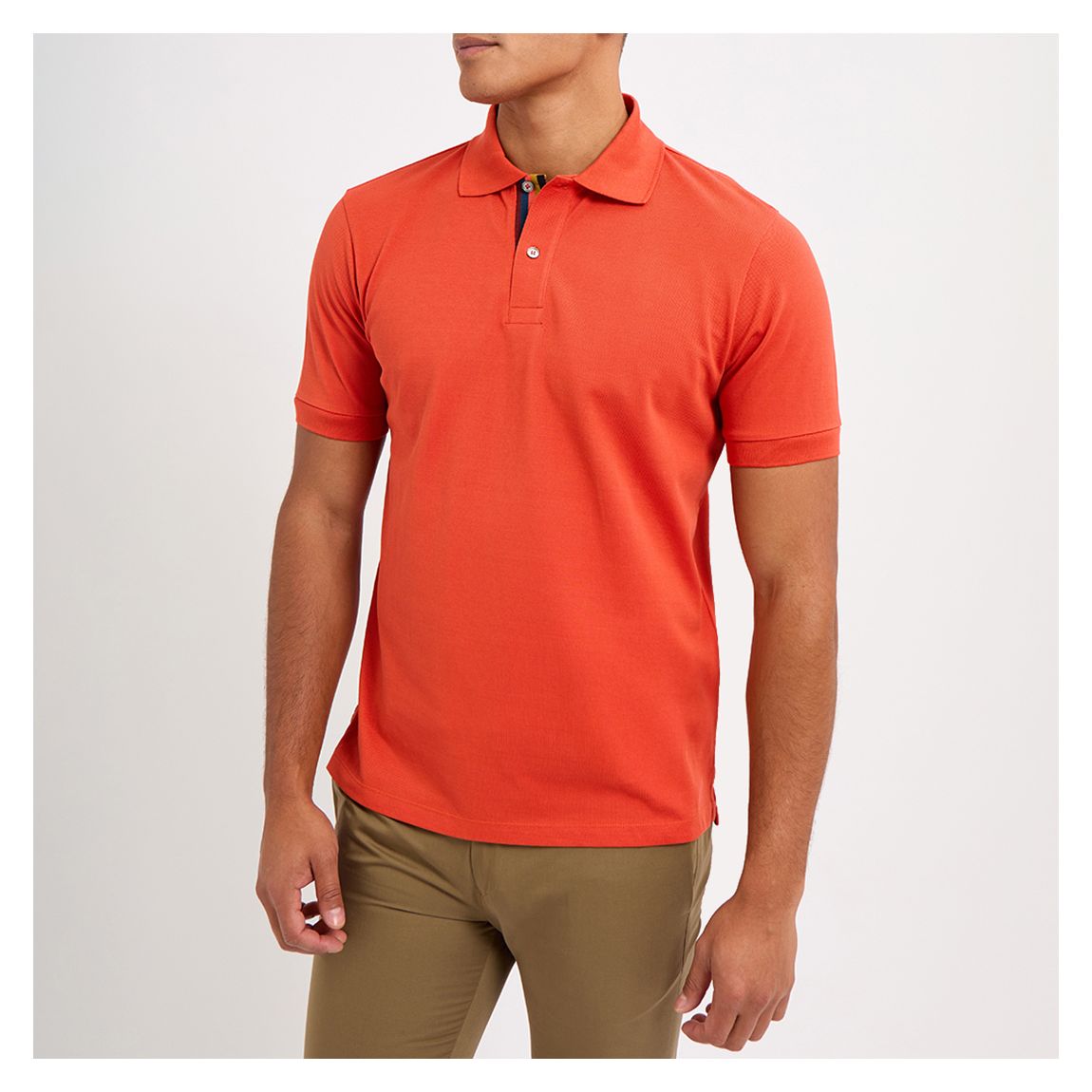 Orange Placket Detail Polo Shirt main product photo