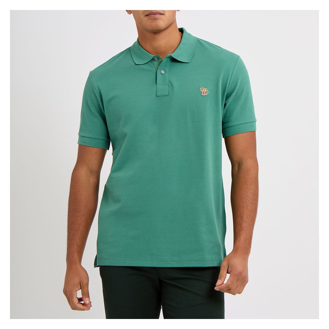 Green Short Sleeve Cotton Polo Shirt main product photo