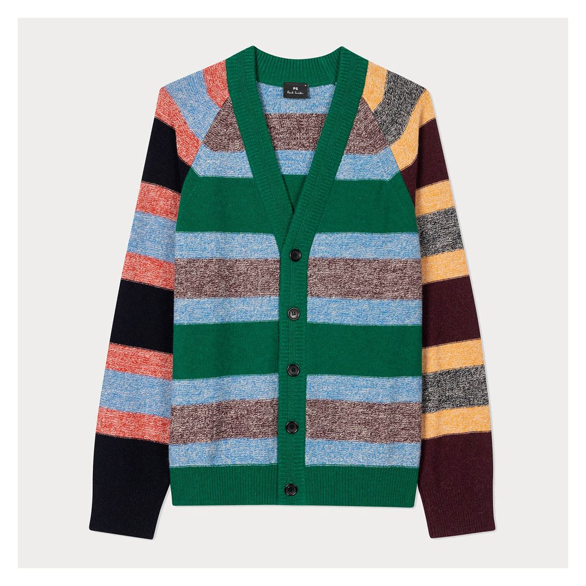 Multi/Grey Stripe Cardigan Button Thru main product photo