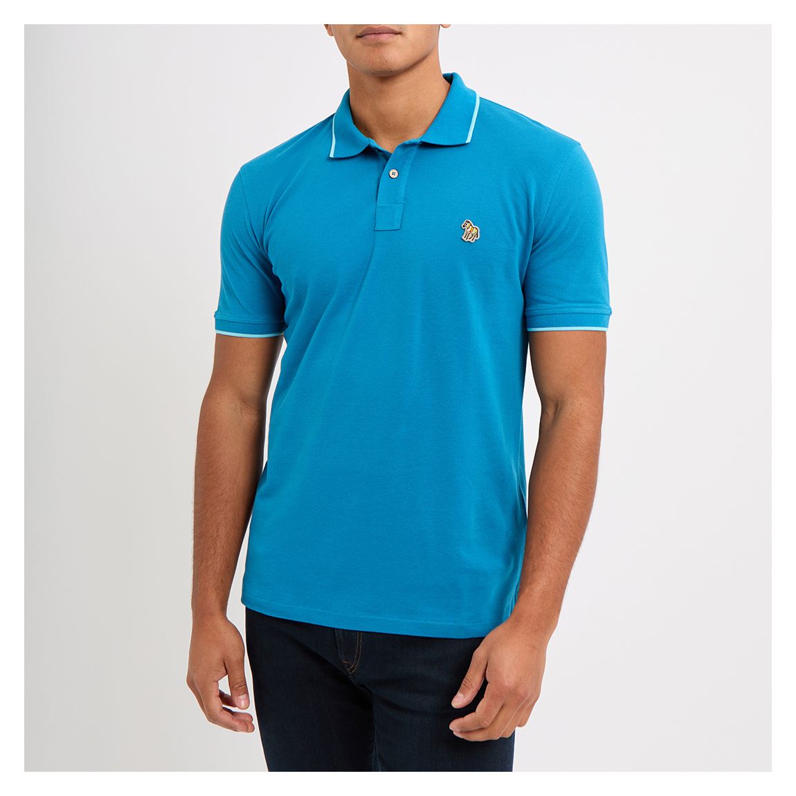 Blue Short Sleeve Cotton Polo Shirt main product photo