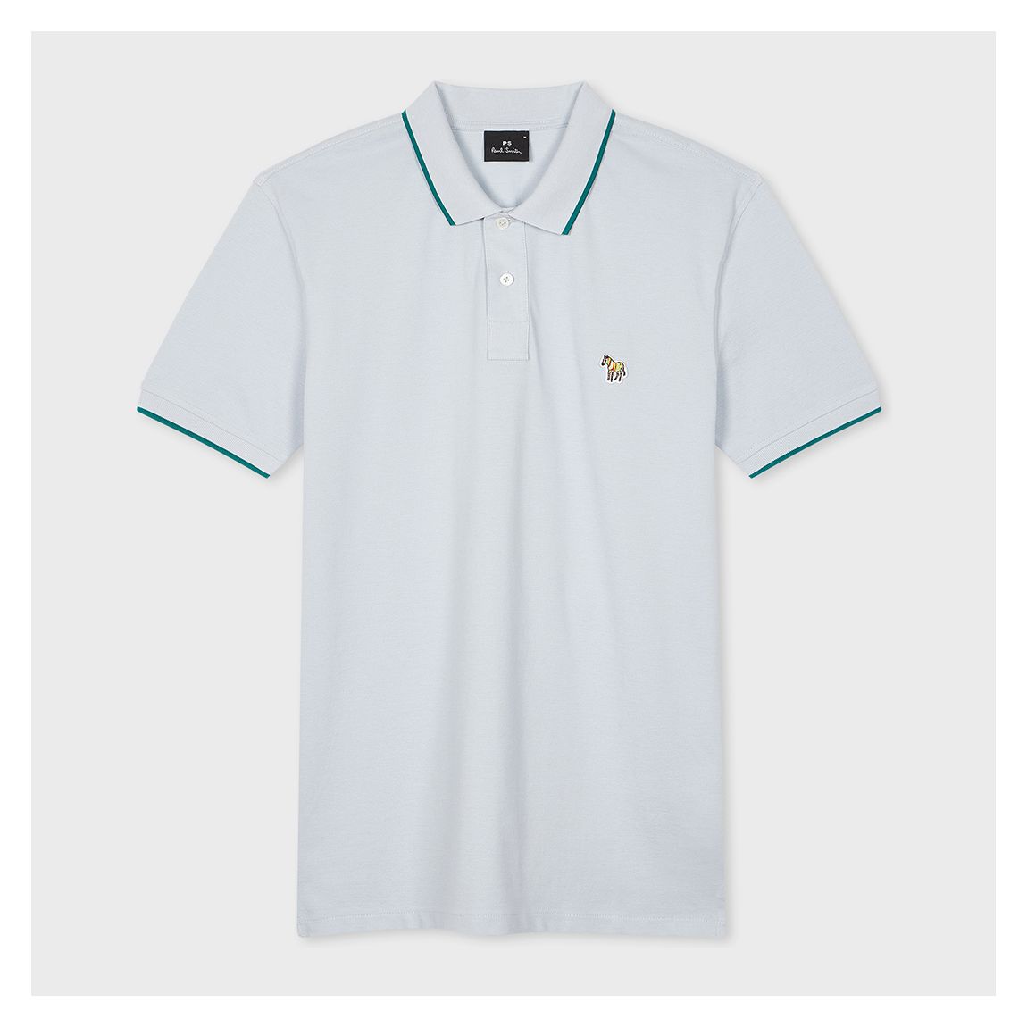 Pale Blue Slim Fit Polo Zebra Badge main product photo
