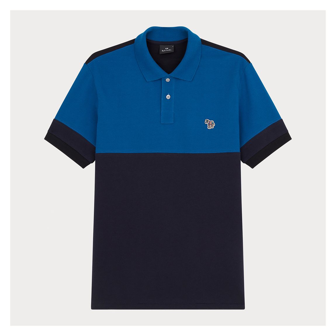 Blue Colourblock Polo Shirt main product photo