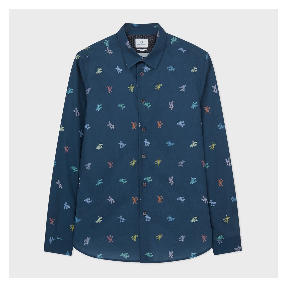 Navy Printed Slim Fit Shirt main product photo
