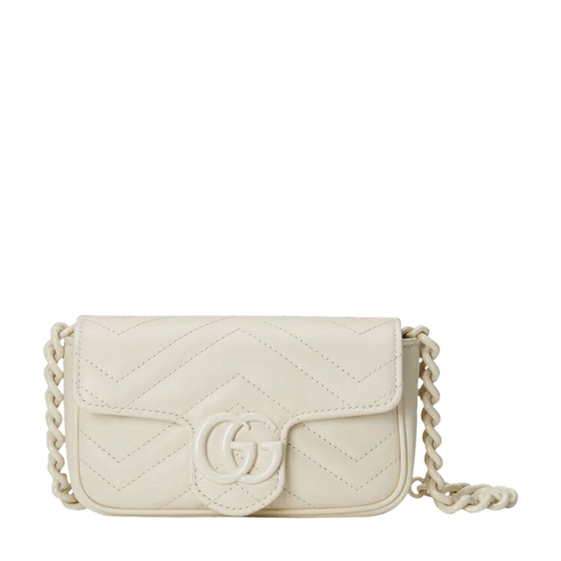 White Gucci GG Marmont 2.0 Belt Bag main product photo