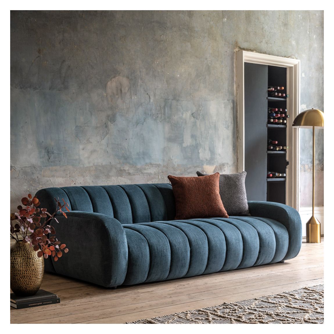 Harrie 3 Seater Sofa Dusty Blue 2230x1120x740mm main product photo