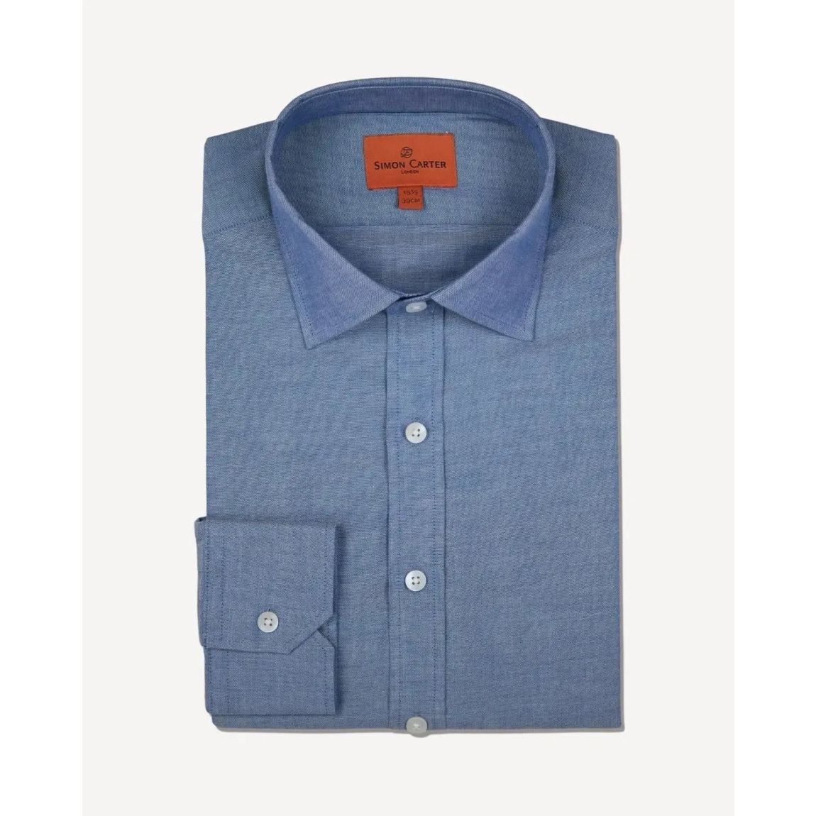Simon Carter Tailored Fit Plain Blue Shirt - Stylish & Comfortable main product photo