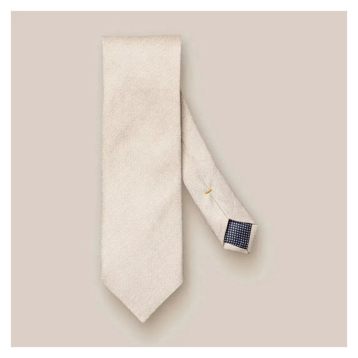 Eton Light Grey Silk and Linen Blend Textured Weave Tie main product photo