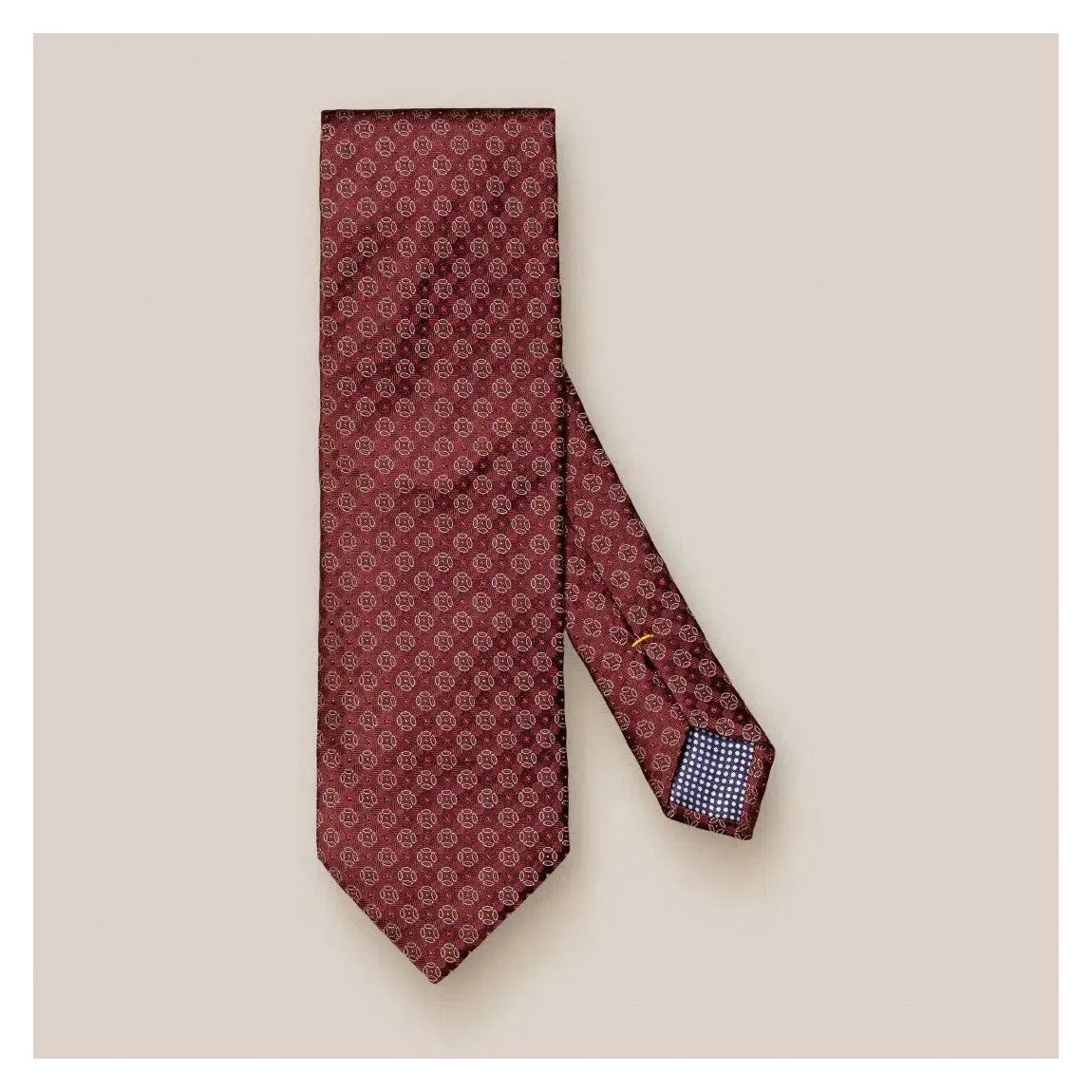 Eton Red Silk Tie with Geometric Flower Pattern for Elegant Style main product photo