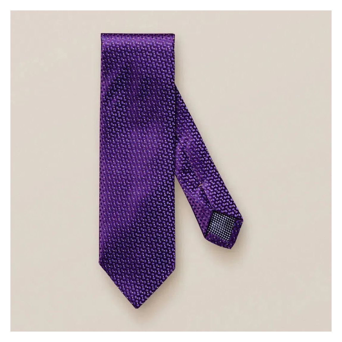 Eton Mid Purple Silk Tie with Textured Geometric Pattern main product photo