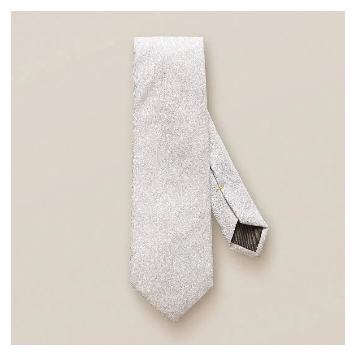 Eton Mid Grey Brocade Paisley Tie - Classic Elegance main product photo