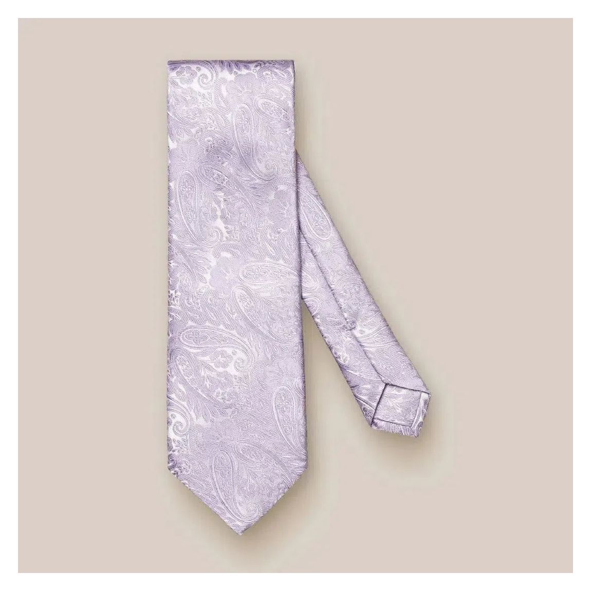 Elegant Eton Light Purple Silk Paisley Tie for Men main product photo