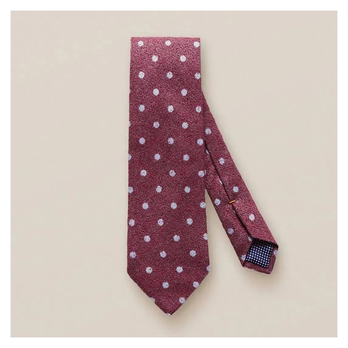 Eton Textured Spot Pattern Tie in Red - Cotton Blend Elegance main product photo