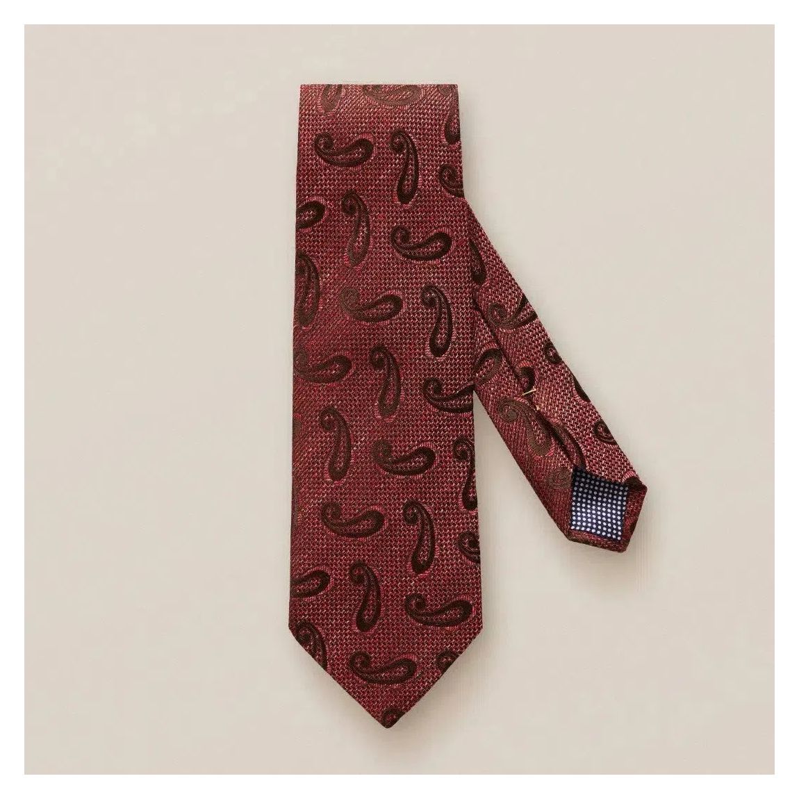 Eton Pink Paisley Patterned Tie - Luxurious Linen and Silk Blend main product photo