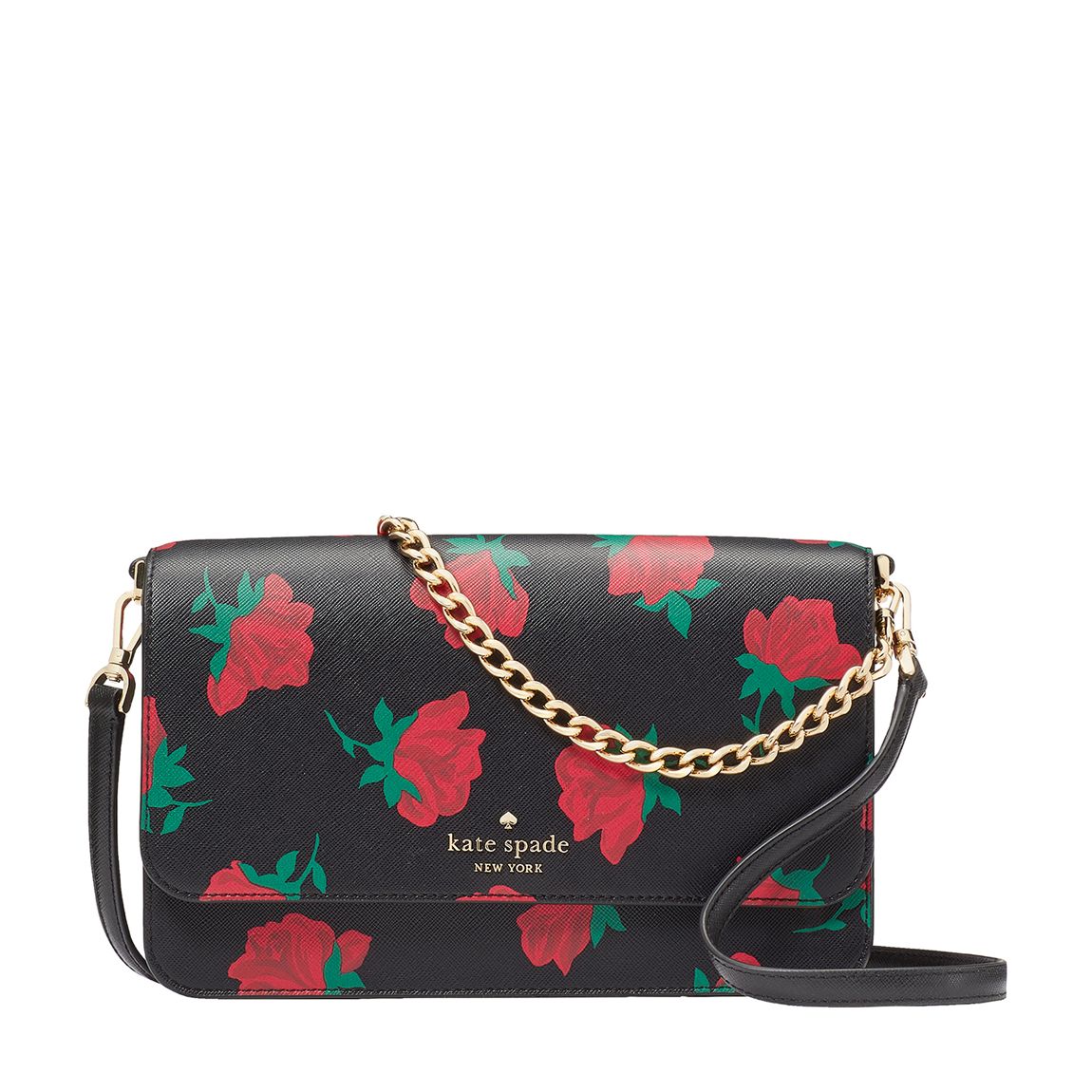 Black Madison Rose Toss Convertible Crossbody main product photo