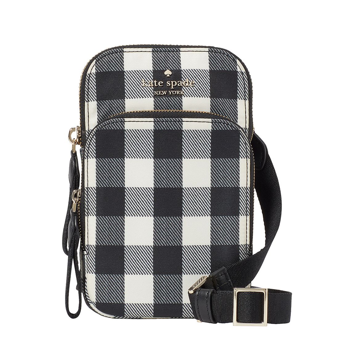 Black Gingham Chelsea Zip Phone Crossbody main product photo