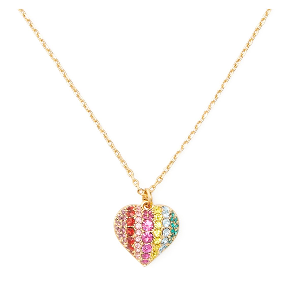 Gold Rainbow Heart Mini Pendant Necklace main product photo