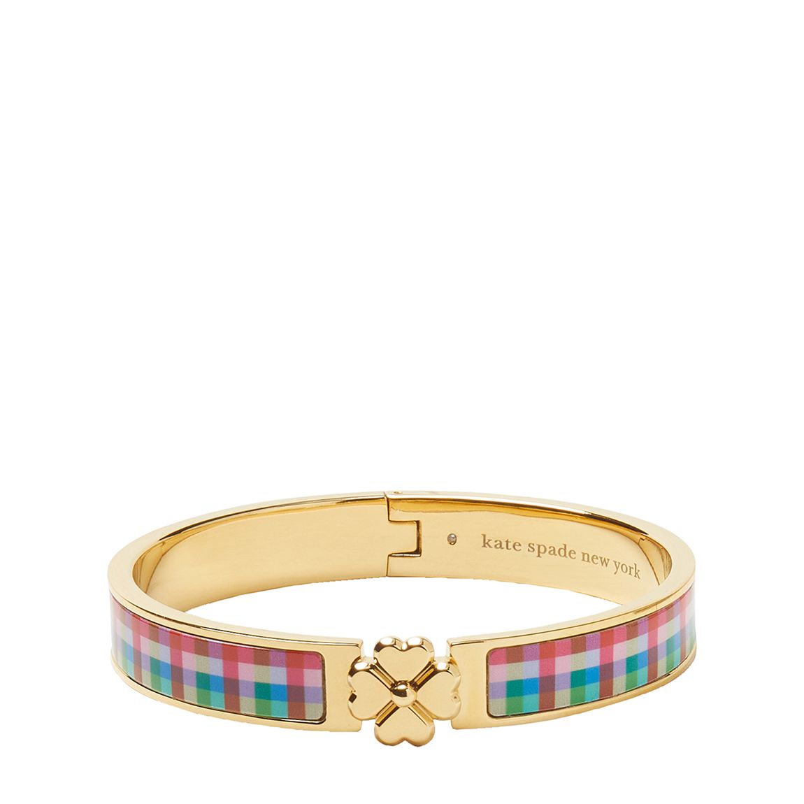 Gold Plaid Hinged Bangle main product photo