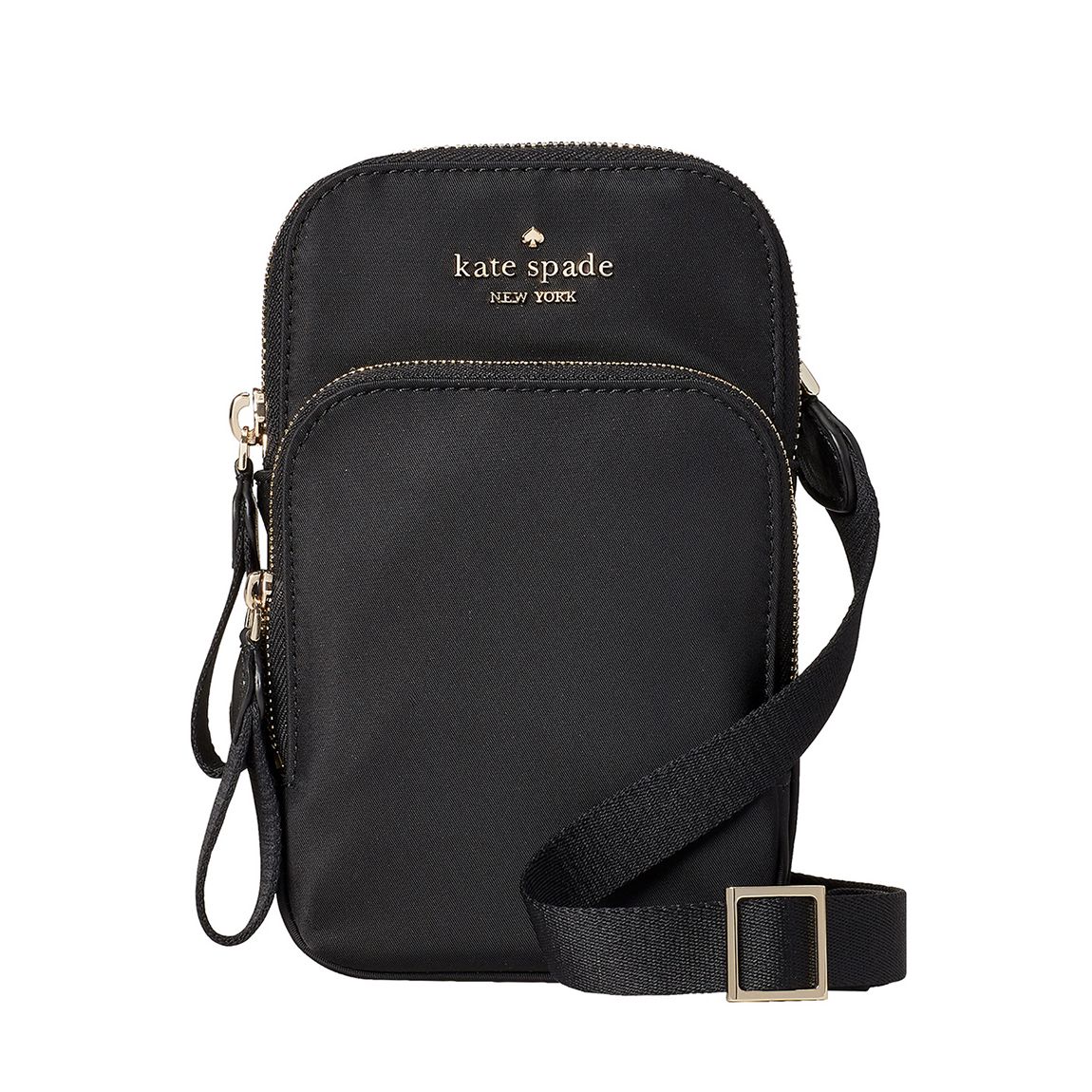Black Chelsea Nylon Dual Zip Phone Crossbody main product photo