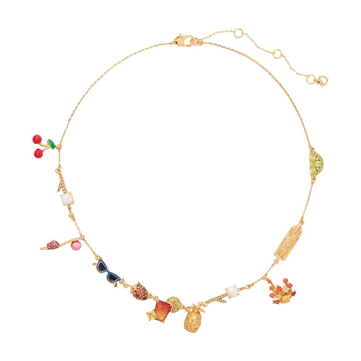 Gold Vacation Charm Scatter Necklace main product photo
