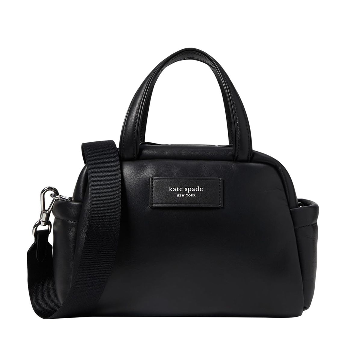 Black Puffed Leather Satchel main product photo