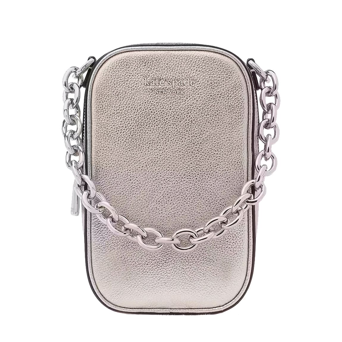 Silver Jolie Metallic Chain Phone Crossbody main product photo
