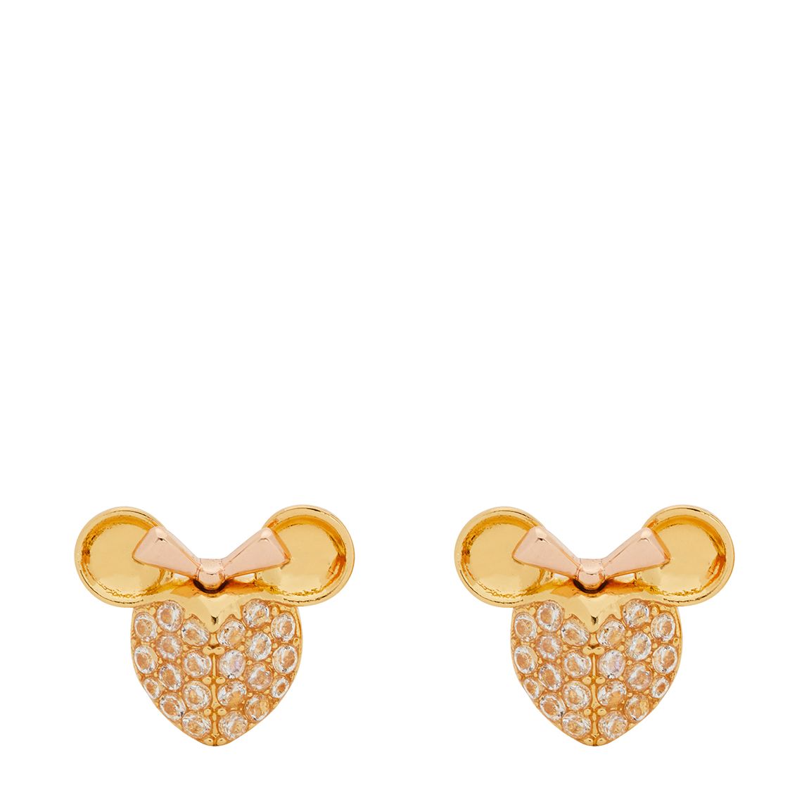 Gold Minnie Mouse Pave Stud Earrings main product photo