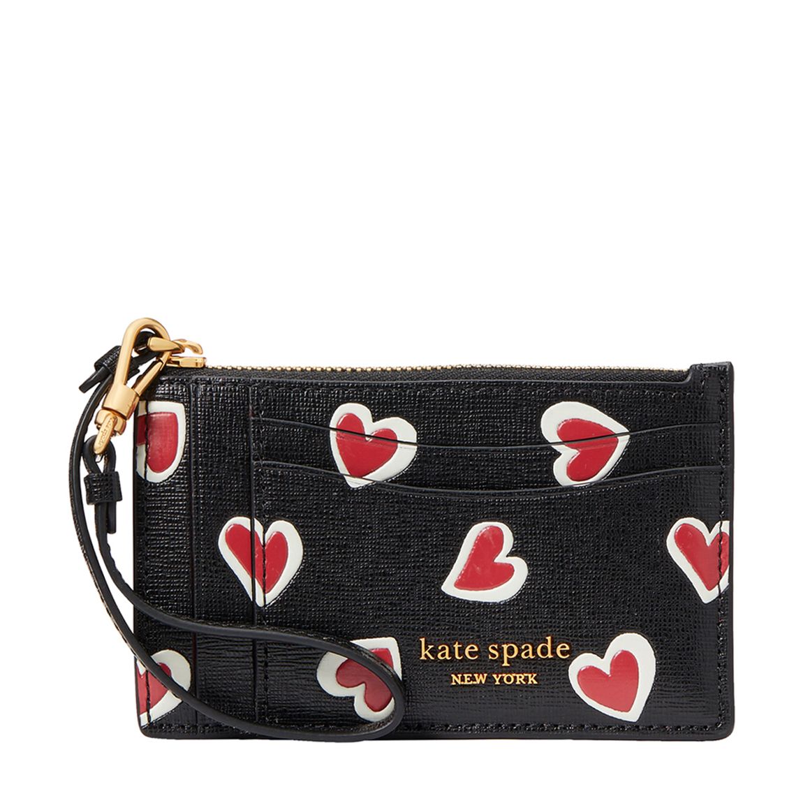 Black Stencil Hearts Card Holder main product photo
