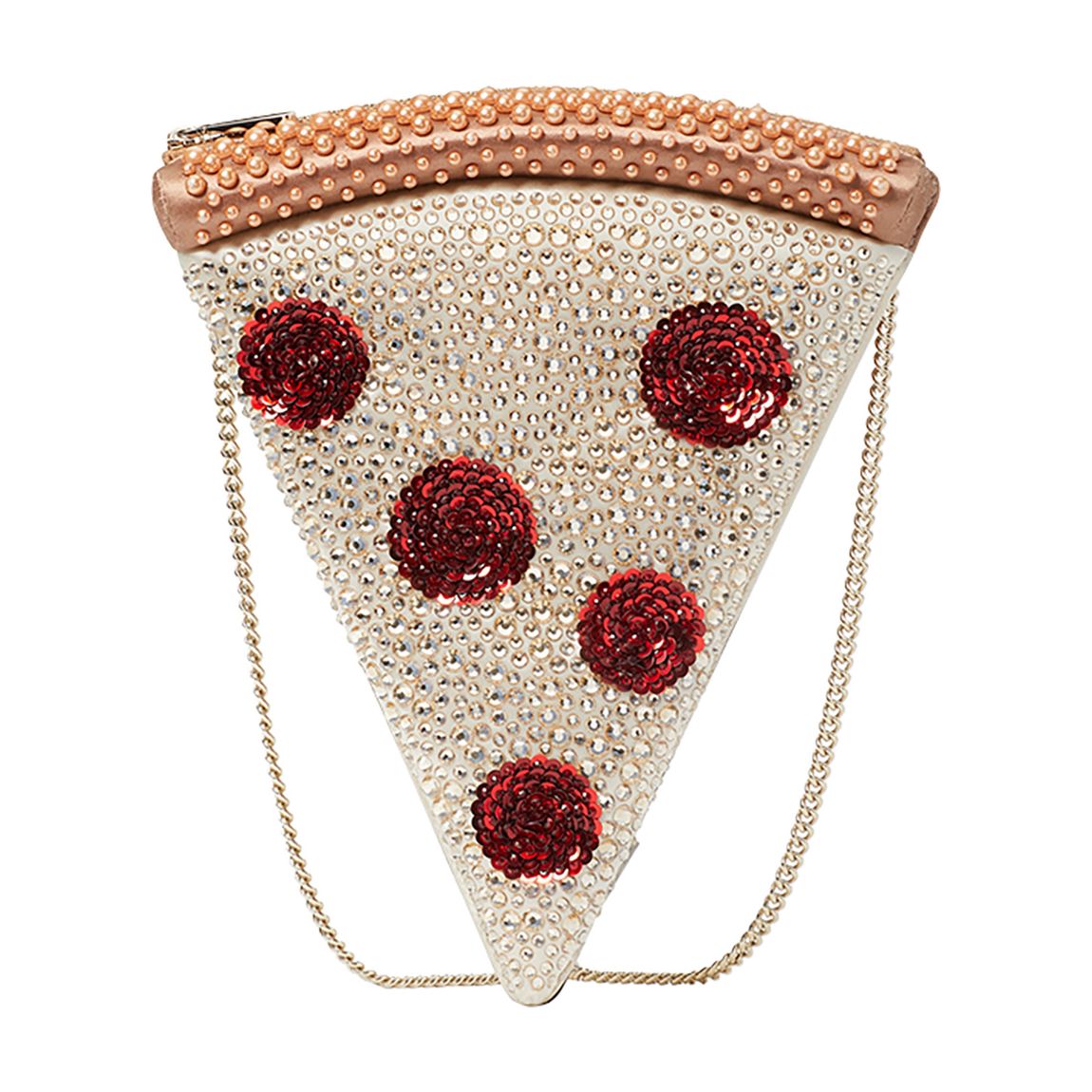 Gold Crystal 3D Pizza Slice Crossbody main product photo