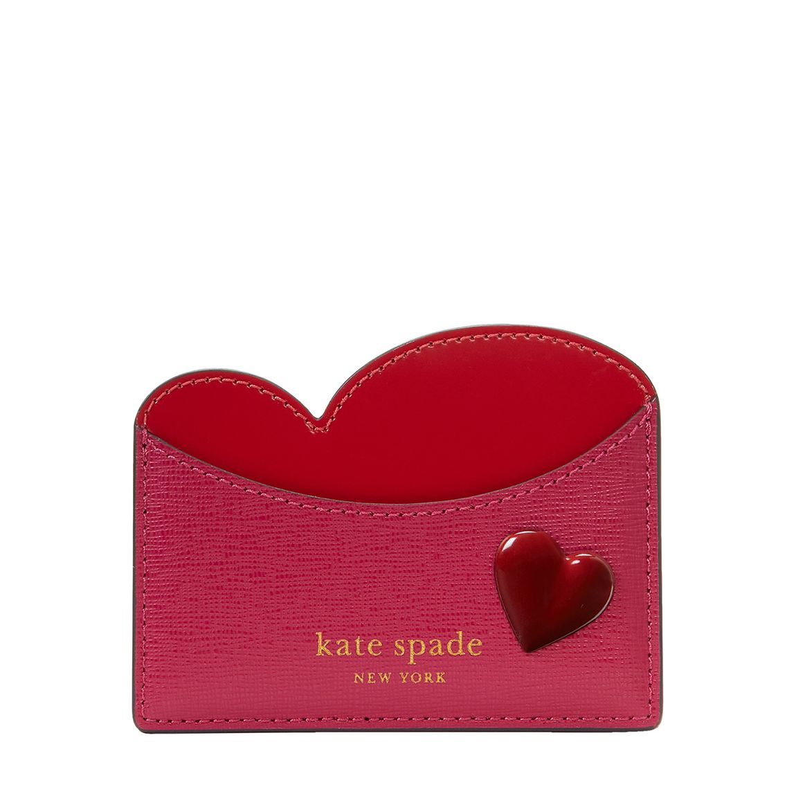Red Multi Heart Saffiano Card Holder main product photo