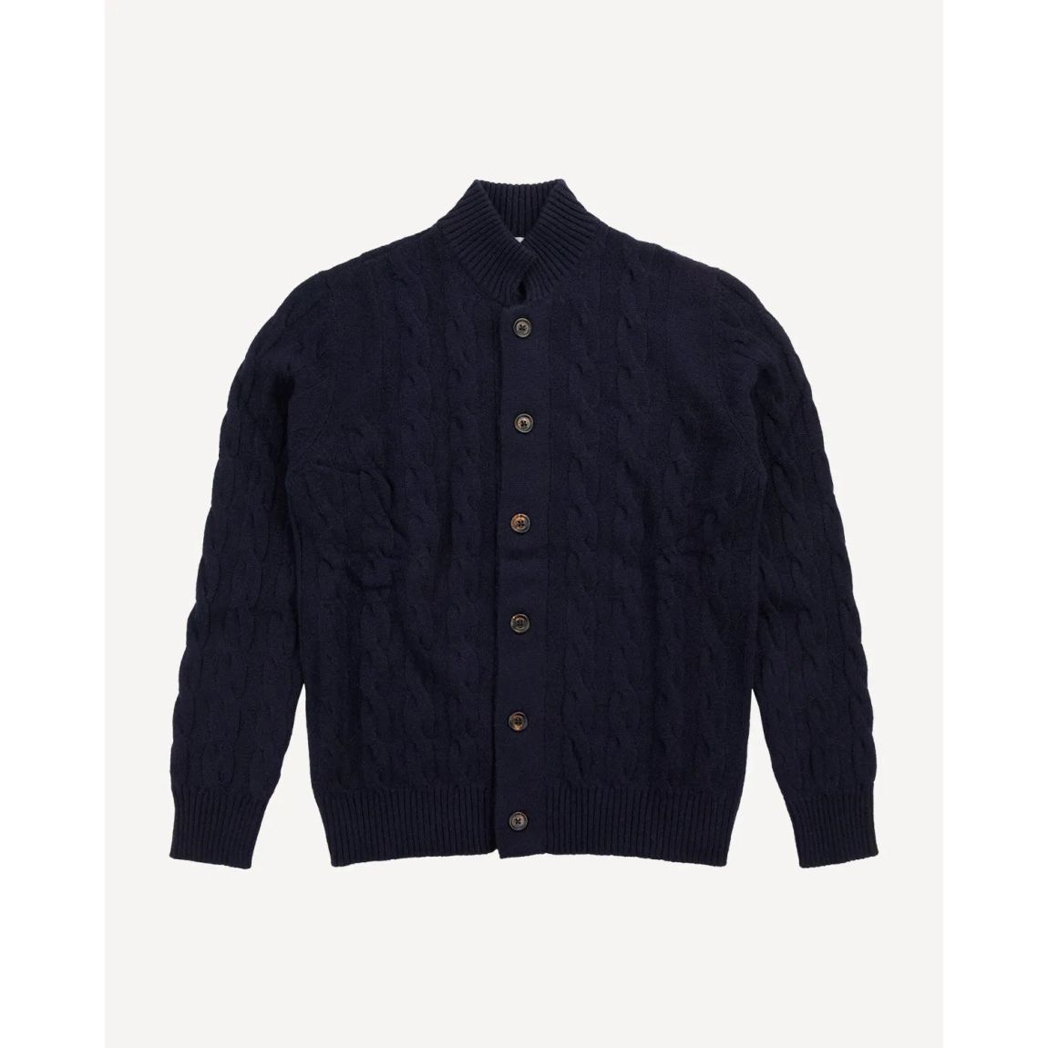 Eleventy Men's Navy Cashmere Cable Knit Cardigan main product photo