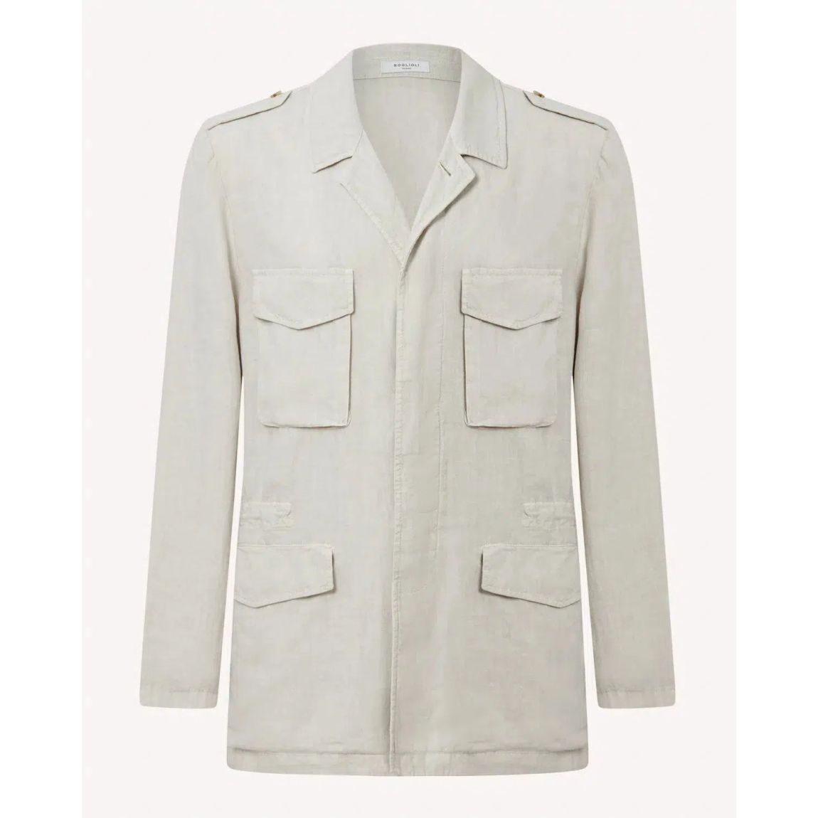 Boglioli Off White Linen Safari Jacket for Men main product photo