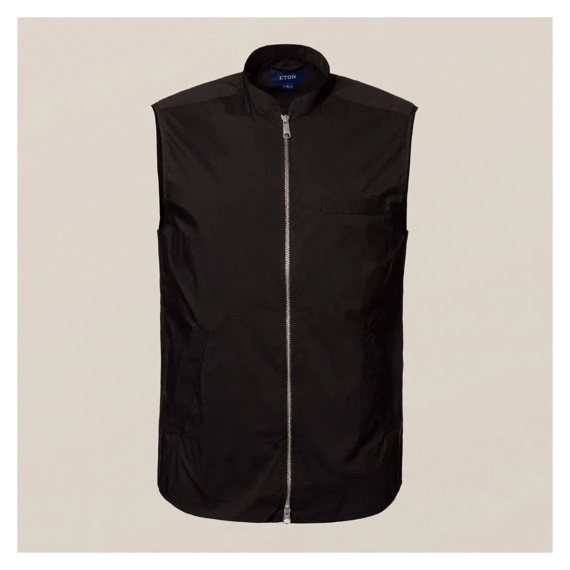 Eton Men's Classic Fit Black Zip Gilet for Stylish Layering main product photo