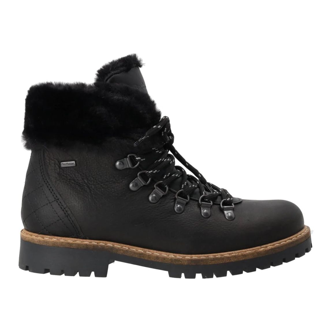Stylish Black Leather Lace-Up Ankle Boots by BARBOUR main product photo