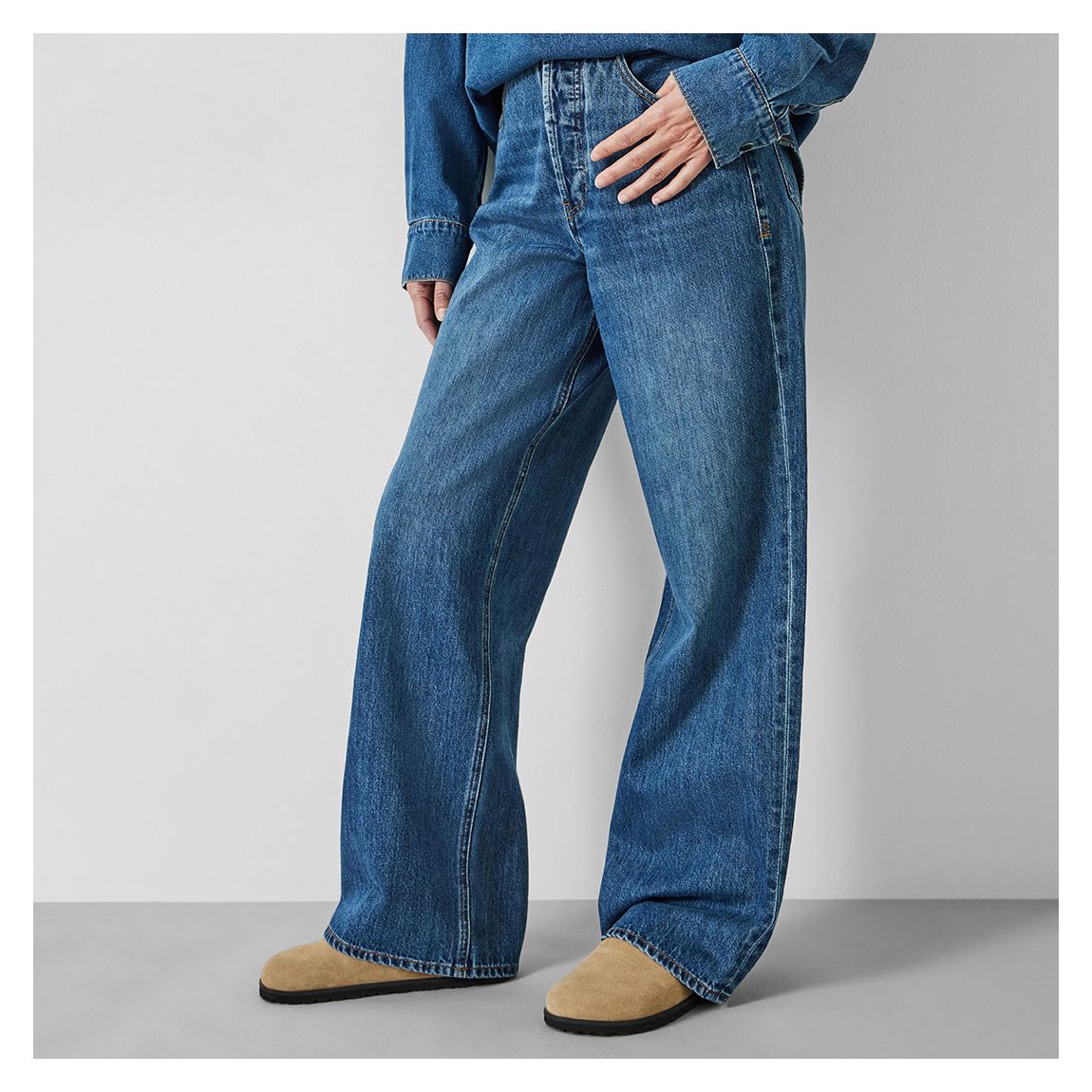 Mid Blue Katie Baggy Straight Jeans main product photo